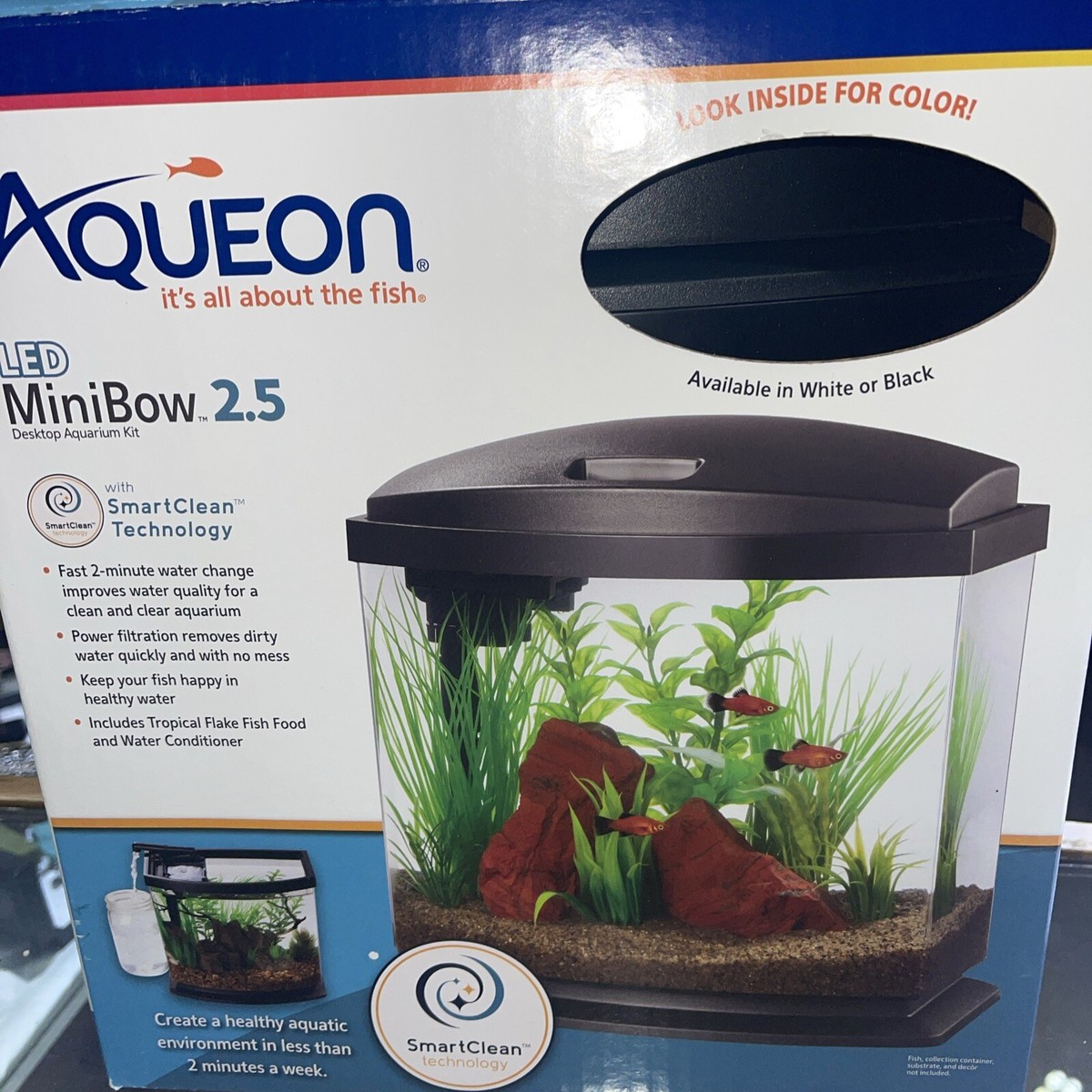 Aqueon LED MiniBow SmartClean Aquarium Kit Black Gallon