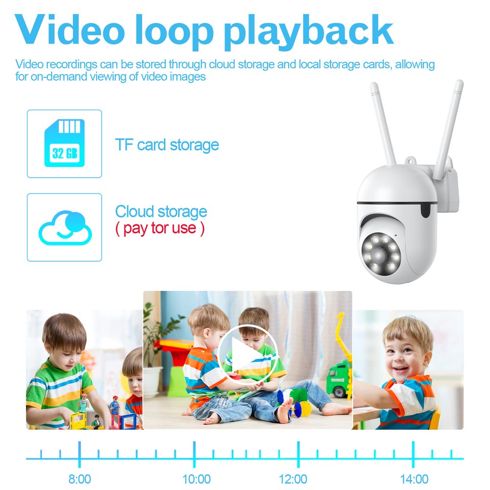 2 Telecamere Esterna ICSEE PTZ Wi-Fi – Zoom, Smart, Impermeabile – Con App ICSEE