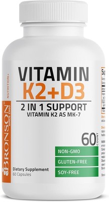 Vitamina K2 (MK7) con D3 Suplemento EXTRA FUERTE para Salud de Huesos y Corazon