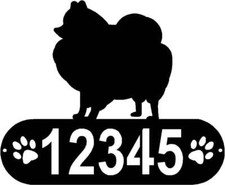 Pomeranian Dog PAWS House Address Sign or Name Plaque - Made in USA