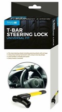 Simply Heavy Duty Yellow T-Bar Steering Wheel Lock Heavy Duty Locking Mechanism