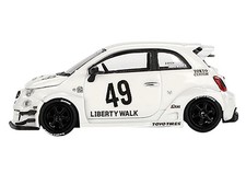 ABARTH 595 49 "LB-Works x Abas Works" Gara White Limited Edition 1/64 Diecast