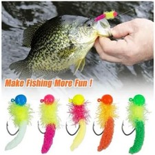 Franchise Fish Worm Set 15 Pcs Jig Head Lures for Bass Bluegill Fishing