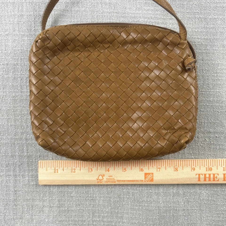 Bottega Veneta Intrecciato Leather Crossbody Bag Brown Woven Italy Vintage - Image 4 of 4