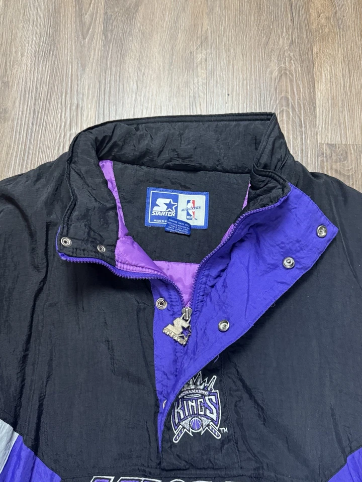 Chaqueta De Colección Años 90 Starter Sacramento Kings Negra Púrpura Talla XL Foto 3 de 4