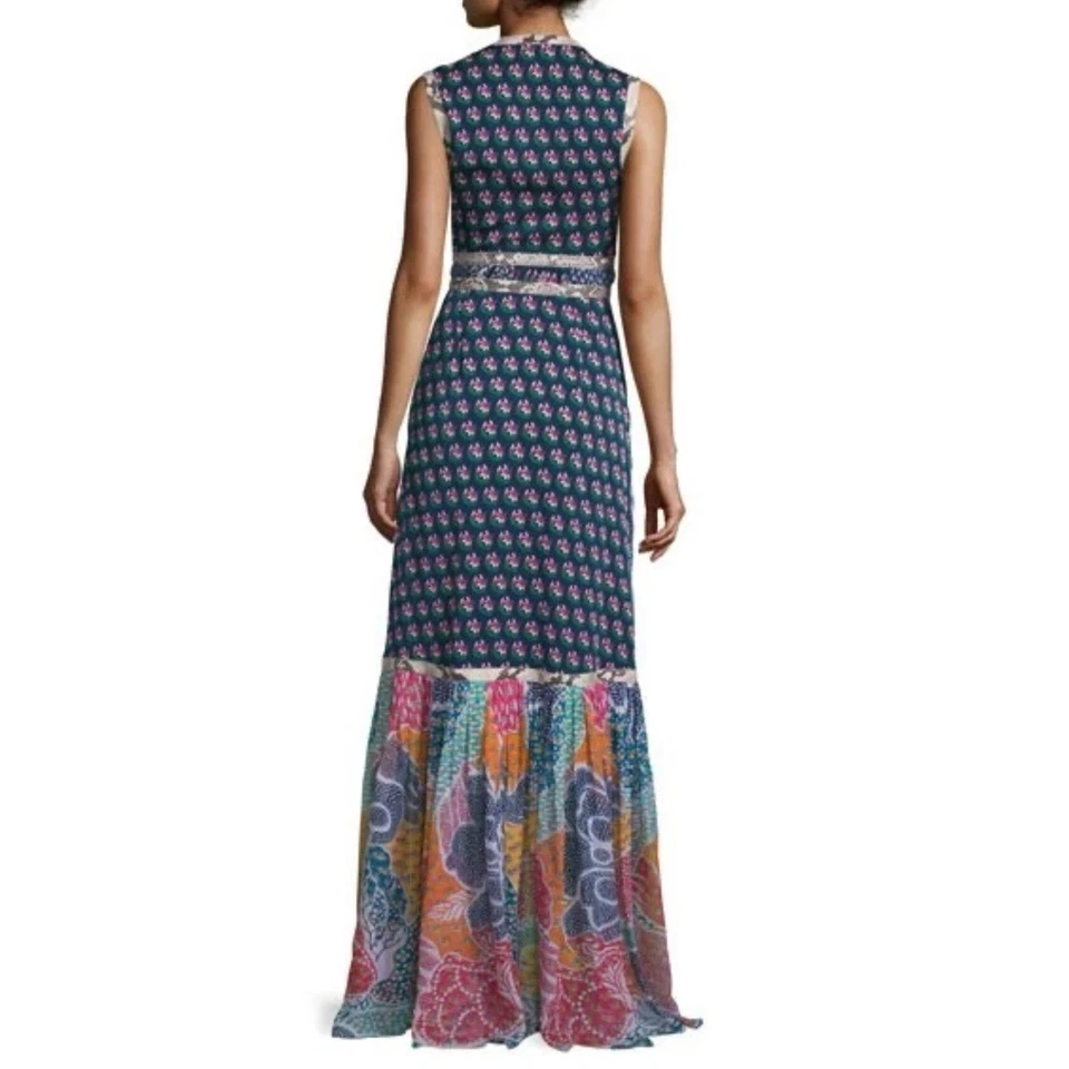 VESTIDO MAXI DE SEDA DIANE VON FURSTENBERG RARO AMABELLE FLOWER POWER TALLA 6 USADO EN EXCELENTE ESTADO Foto 2 de 4