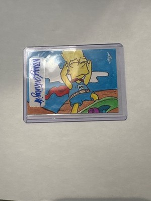 Leaf 1/1 Bart Simpson hand drawn card signed by nancy cartwright