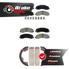 Front Rear Ceramic Brake Pads And Parking Shoes Kit For 2019-2021 Ram 2500