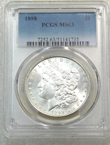 1898 P Morgan Silver Dollar PCGS MS63 Frosty Luster, Just Graded PQ #Y15D