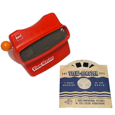 View-Master 3D Red GAF Vintage Slide Viewer Classic With 1 Reel Included