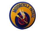 MOTORCYCLE PATROL POLICE OFFICER PATCH SHOULDER CREST WINGS WHEEL GOLD COLLECTOR