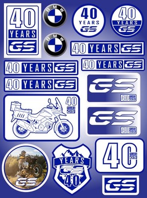 Motorcycle Stickers Decals for BMW Adventure 40 Years Bluer Vinyl Laminated