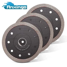 3Pcs Porcelain Tile Turbo 4.5 Inch Diamond Dry Cutting Blade/Disc Grinder Wheel