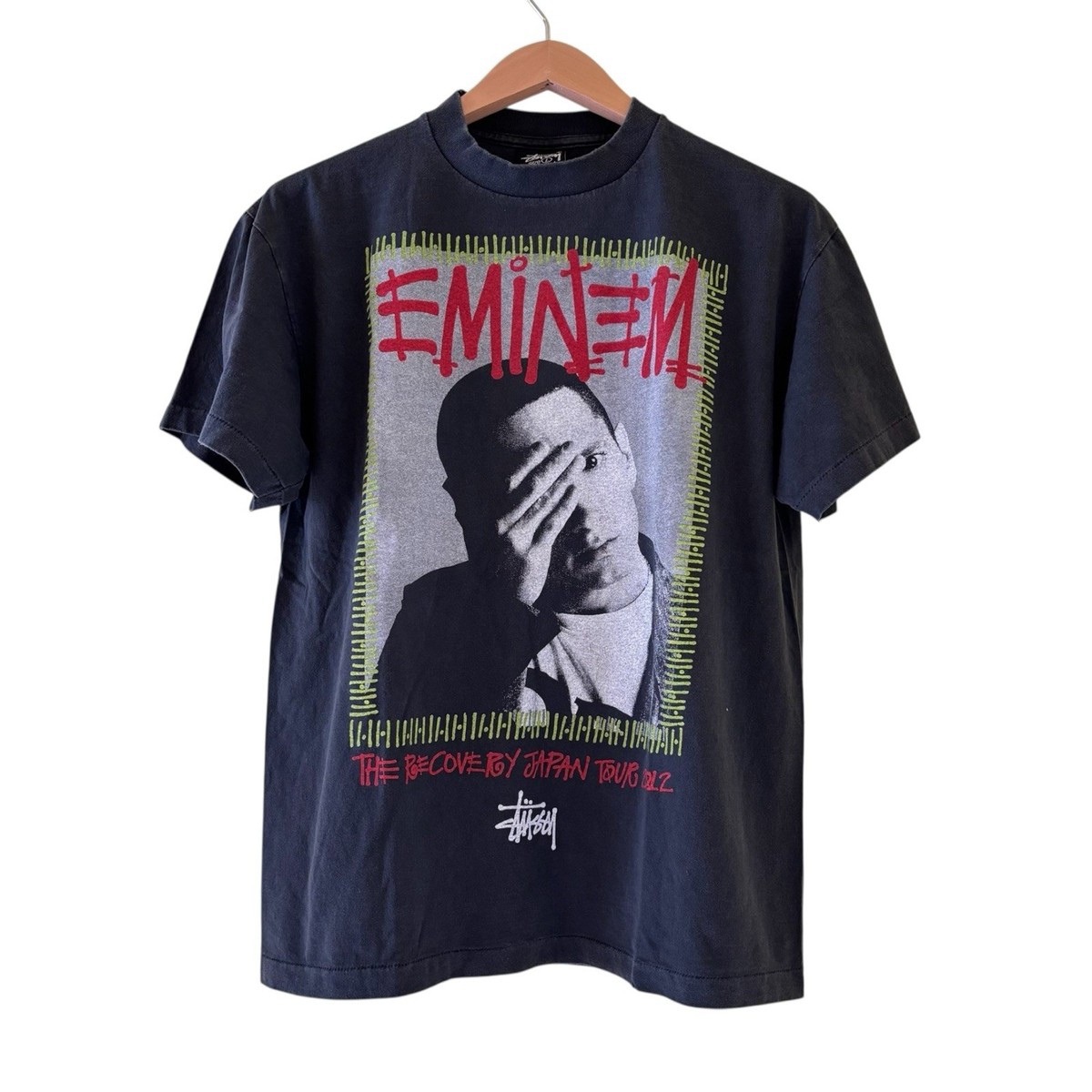 Eminem Stussy Tシャツ XLサイズ Vintage EMINEM & STUSSY Shirt L Raptee Reprint Tour Boot Hip