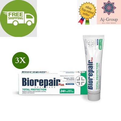 3er Pack X Biorepair Plus Total Protection Zahnpasta - 75 ml  VERSANDKOSTENFREI 