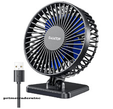 Gaiatop USB Desk Fan, Small But Powerful, Personal Portable Quiet Small, Blue