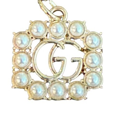 Gucci ''GG'' charm/zipper pull, gold tone, faux pearls, stamped Gucci