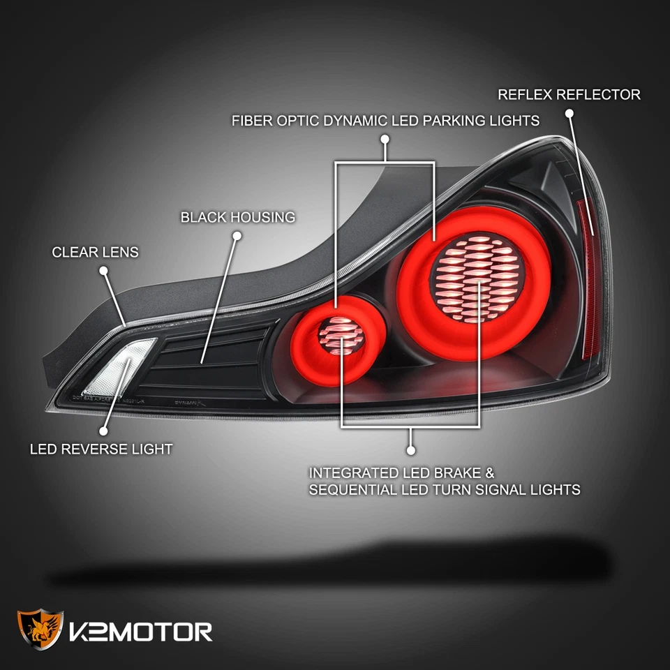 Fits 2008-2013 Infiniti G37 14-15 Q60 Coupe LED Tail Lights Sequential Lamps Foto 3 de 4