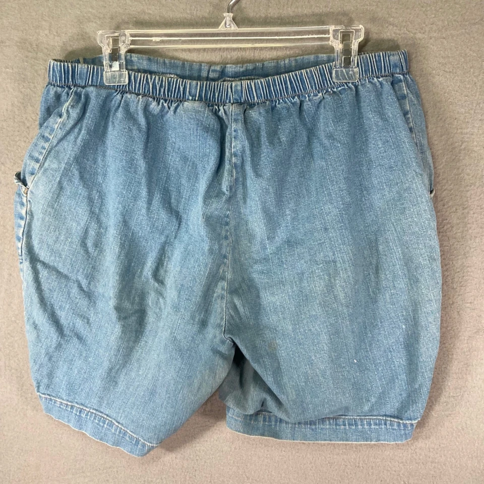Shorts jeans feminino JMS Just My Size 1X cintura elástica azul plus size - Imagem 3 de 4