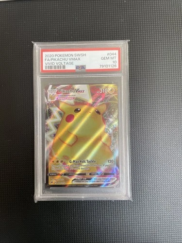 Pokémon Pikachu TCG VMAX Vivid Voltage Holo Ultra Rare Card 044/185 PSA 10