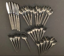 Reed Barton Caracas Silverware Stainless Fork Spoon Knife Partial Set Lot Vtg