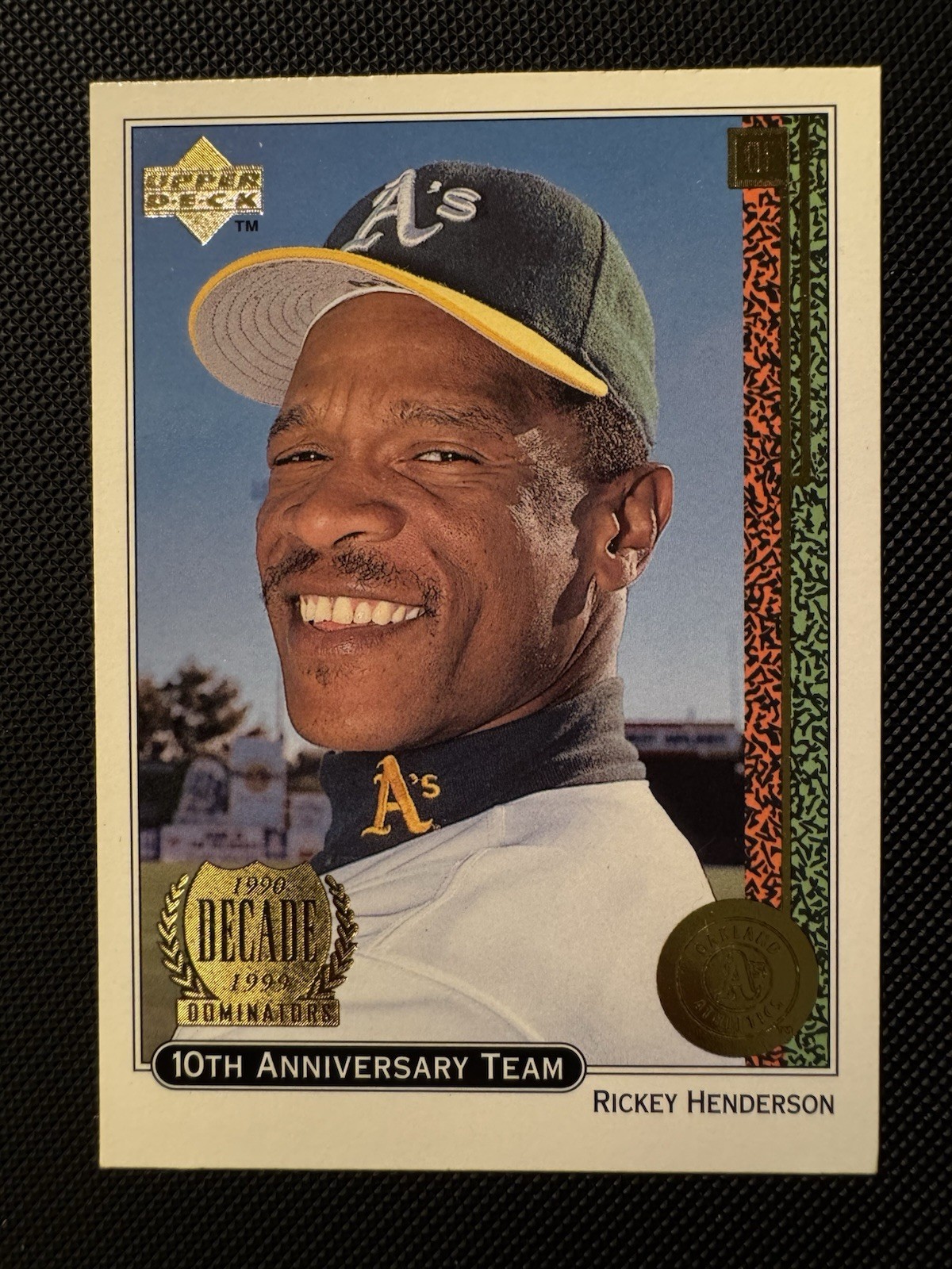 1999 Upper Deck RICKEY HENDERSON 10th Anniversary Team Insert #X19 Oakland A's