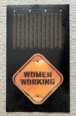 Vintage 1984 Women Working Calendar Poster by G. Schooley Productions