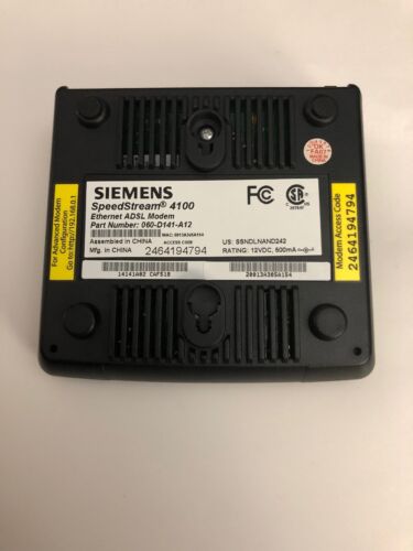 Siemens SpeedStream 4100 Ethernet ADSL Modem Part No. 060-D141-A12 Ships N 24h - Picture 6 of 12