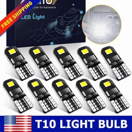 Auxito T10 168 2825 194 LED License Plate Light Bulb Super Bright White 6000K US - 第 1/9 張圖片