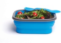 Collapsible Single Section Lunch Kit And Snap-on Spork Blue Plastic Container on sale Collapsible Single Section Lunch Kit And Snap-on Spork Blue Plastic Container on sale
