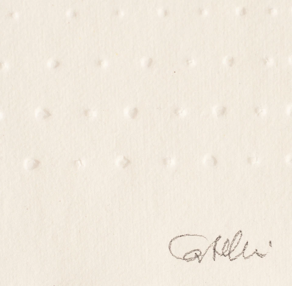 Enrico Castellani, Prägedruck auf Büttenpapier, signiert und nummeriert - Bild 2 von 4