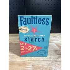 New Vtg Faultless Starch Box Blued Perfumed 12 oz Unopened