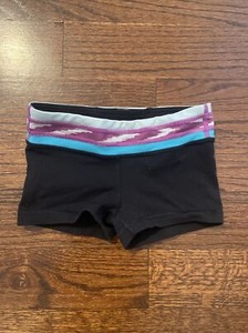 Girl’s Ivivva Black Gymnastics/Dance Shorts Size 7 Reversible