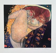 Gustav Klimt DANAE Estate Signed Limited Edition Giclee Art 16" x 12"