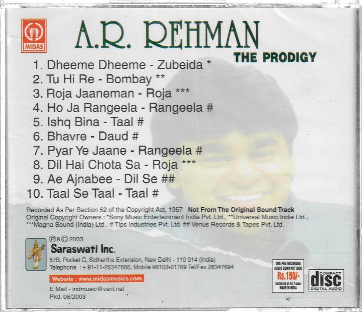 Audio Cd Tu Janeman H Chinni Rojave Sonu Meri Sahjadi Female