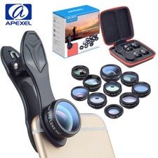 APEXEL 10-in-1 Phone Camera Lens Kit Wide Angle Macro Lens for iPhone Android