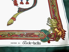 TEXTURE Silky Square Scarf Inspired by the Book of Kells Deep Colors Polyester