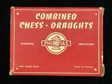 Vintage Phidias Combined Chess and Draughts Mini Travel Game Orig Box Complete