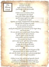 THE NICENE CREED Christian PRINT  8" x 10" ready to be framed