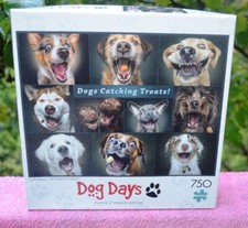 100 COMP. BUFFALO DOG DAYS 750 PIECE JIGSAW-CATCHING THE PERFECT TREAT