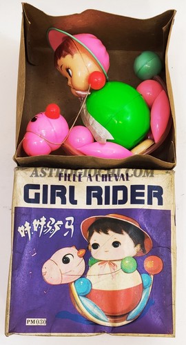 PM 030 GIRL RIDER DOLL HORSE RED CHINA VINTAGE '60 NEW IN BOX RARE PLASTIC TOY - Picture 8 of 10