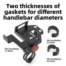 ROCKBROS Bike Phone Aluminum Handlebar Mounted Holder, 360  Rotation, Universal