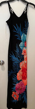 Fashion Nova: Maldives Maxi Dress, Black with Colorful Floral Design, Sz: Small