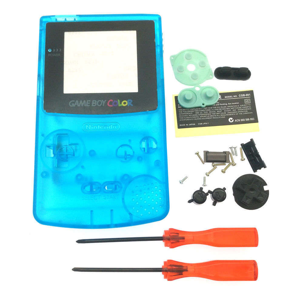 GBC Nintendo Game Boy Color Replacement Housing Shell Screen Clear