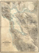 1867 Geological Survey Map of The Bay Of San Francisco California Wall Poster