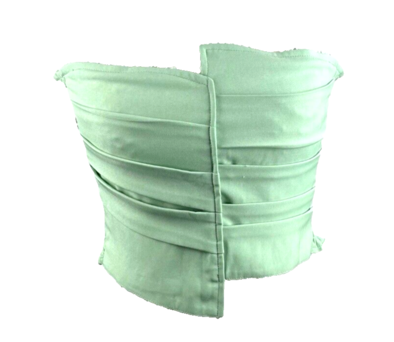Strapless Crop Top Green Shirred Back Women’s UK Size 8-image