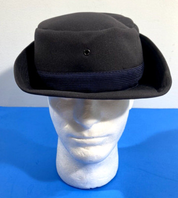 NEW KEYSTONE WOMEN'S NAVY WAVE CAP W/ BADGE EYELET & BLUE RIBBED BRAID BAND L