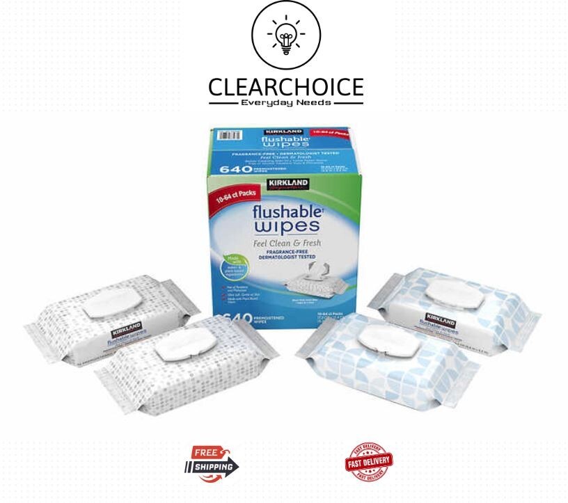 New Kirkland Signaturee Flushable Premoistened Wipes Fragrance