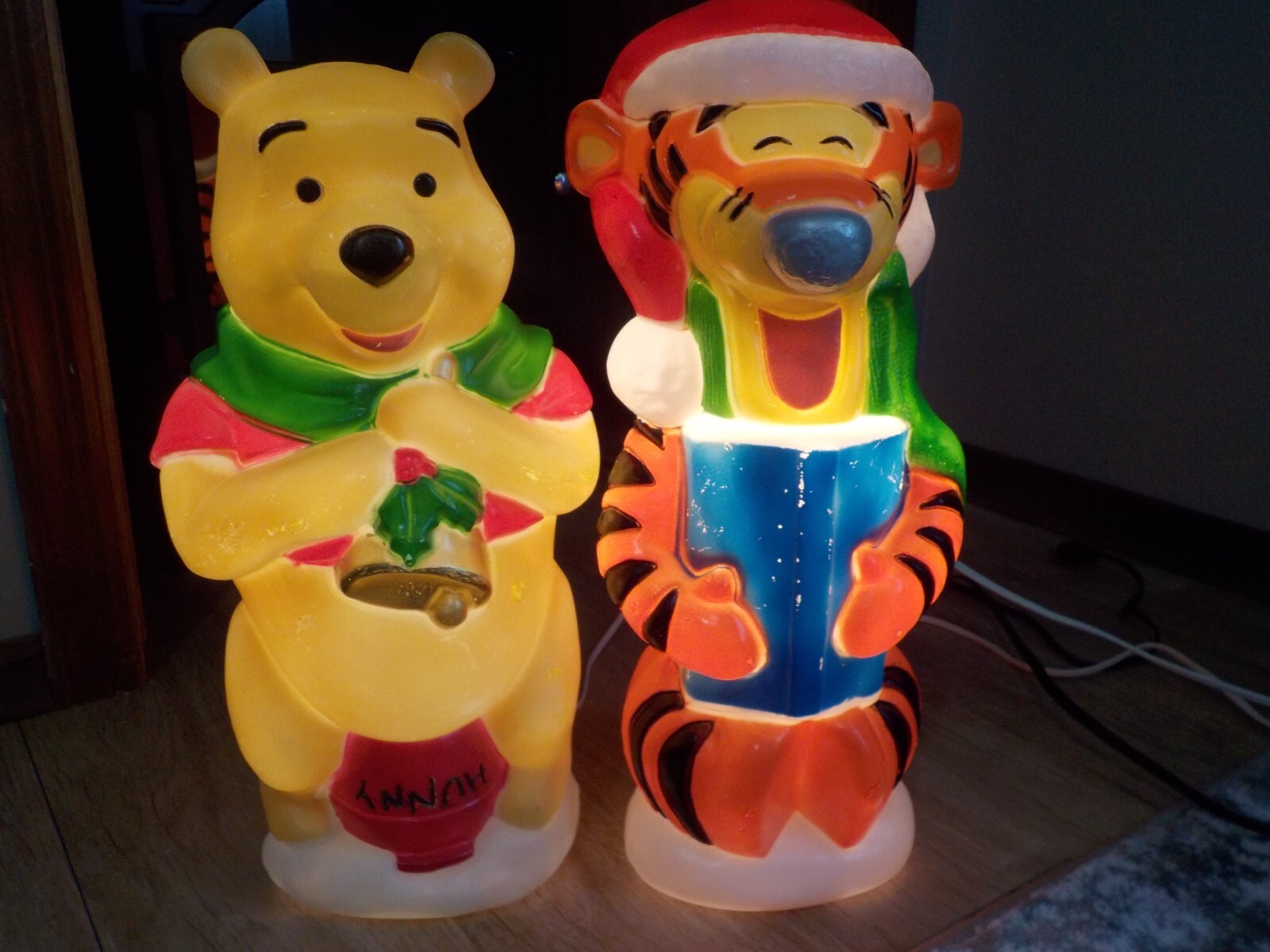 Vintage Blow Mold Disney Winnie Pooh and Tigger Lighted Christmas Decor