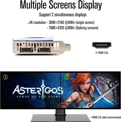 GTX 1060 6GB Dual HDMI Low Profile Graphics Card GDDR5 PCIe 3.0